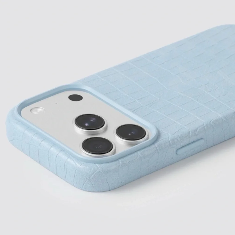 Hello Lux iPhone 17 Pro Light Blue Croc Phone Case New In Box